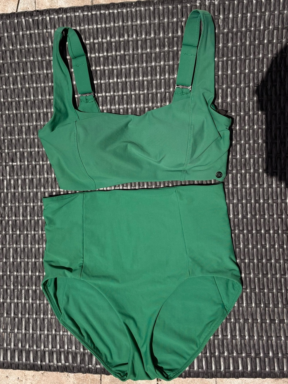 CALIA by Carrie Underwood Green Two-Piece High-Waist Swim Set MEDIUM
